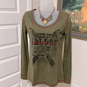 Silver City Saloon Panhandle Slim Ladies Long Sleeve Tee size M
